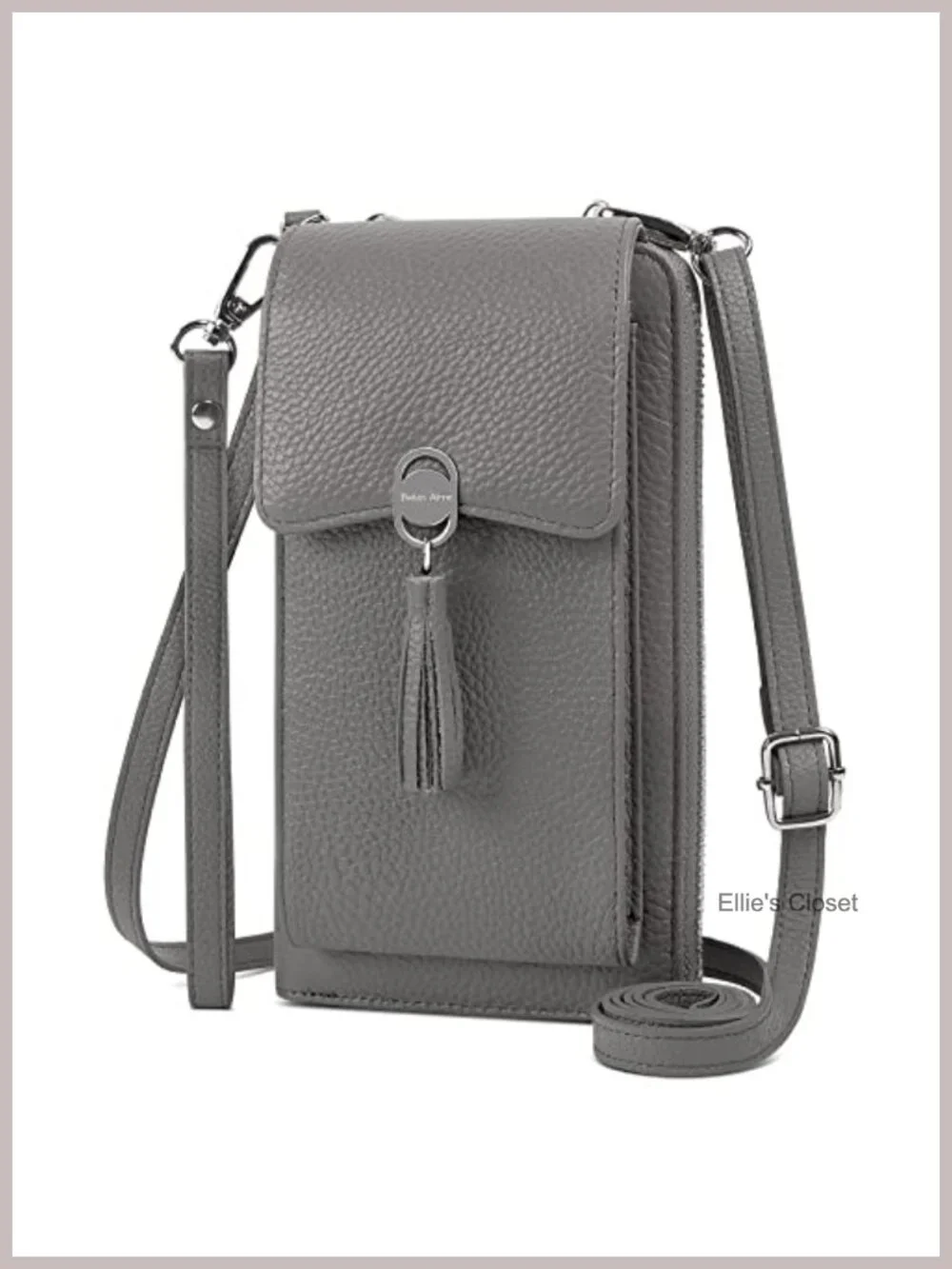 Genuine Leather RFID Blocking Crossbody Cell Phone Wallet Purse with Card Slots